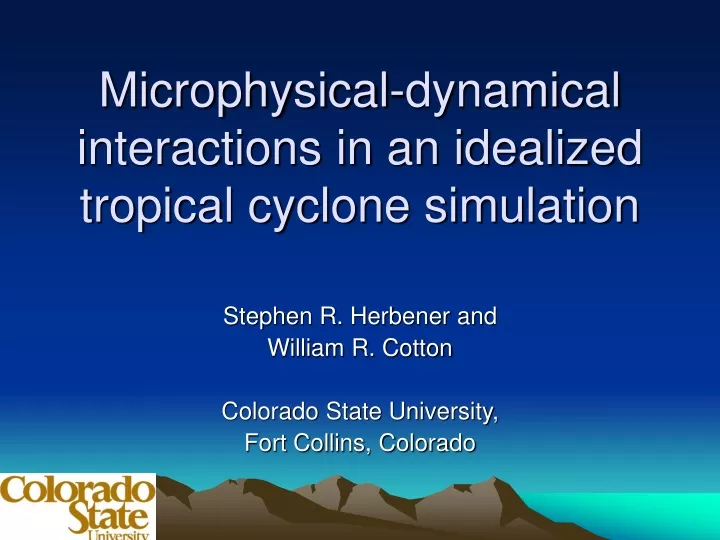 microphysical dynamical interactions in an idealized tropical cyclone simulation