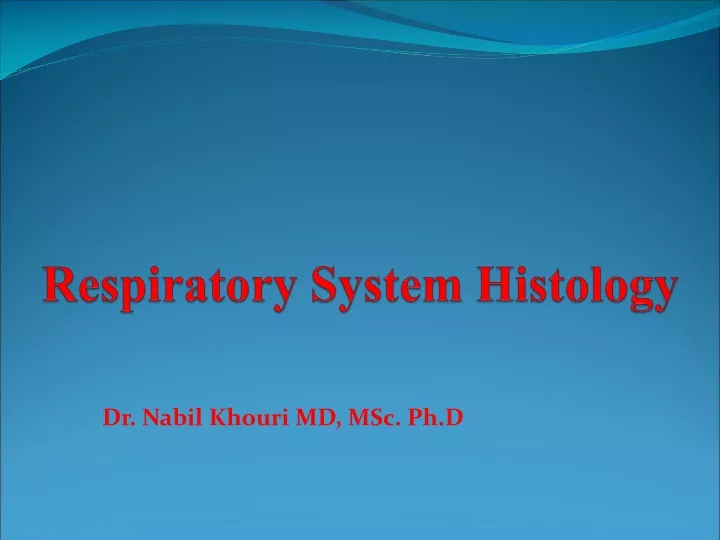 respiratory system histology