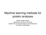 Machine learning methods for protein analyses - slide 1