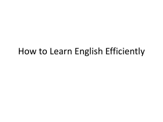 How to Learn English Efficiently