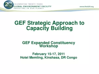 GEF Strategic Approach to Capacity Building
