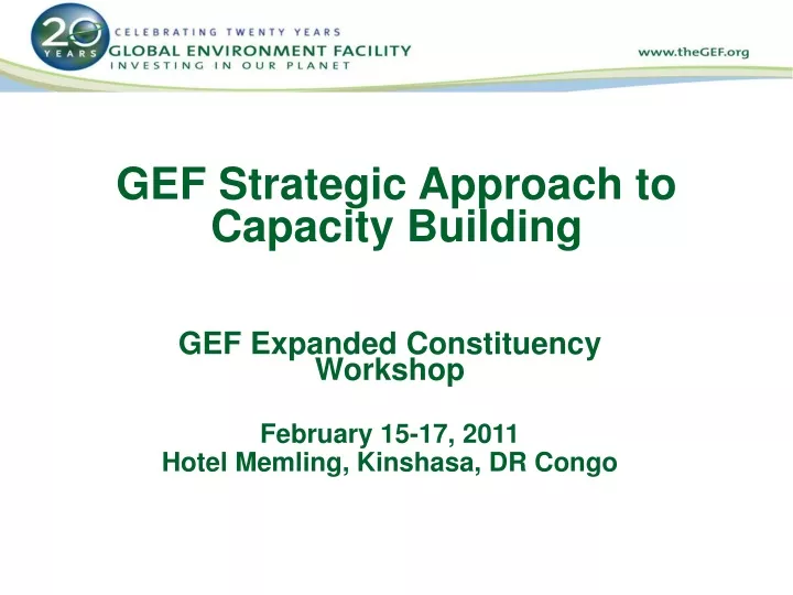 gef strategic approach to capacity building
