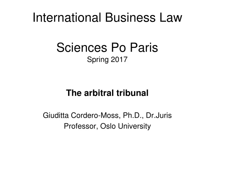 international business law sciences po paris spring 2017