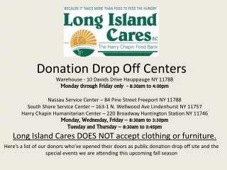 Donation Drop Off Centers