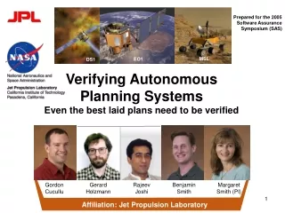 Verifying Autonomous Planning Systems Even the best laid plans need to be verified