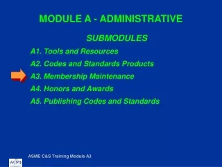 MODULE A - ADMINISTRATIVE