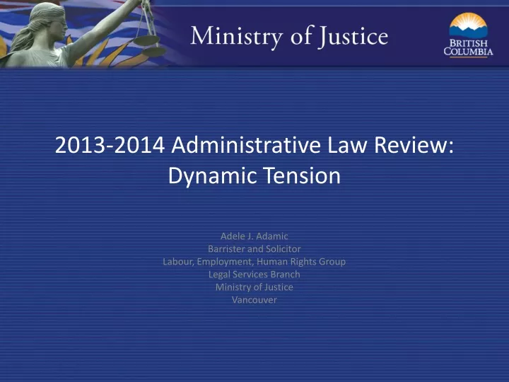 2013 2014 administrative law review dynamic tension