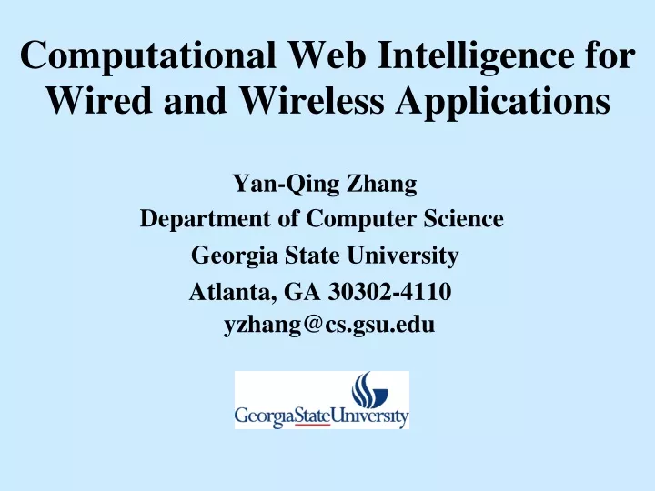 computational web intelligence for wired and wireless applications