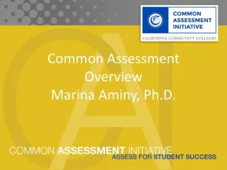 Common Assessment Overview  Marina Aminy, Ph.D.
