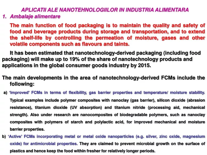 aplicatii ale nanotehnologiilor in industria