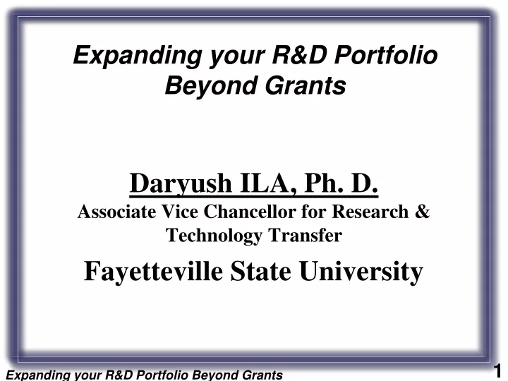 expanding your r d portfolio beyond grants