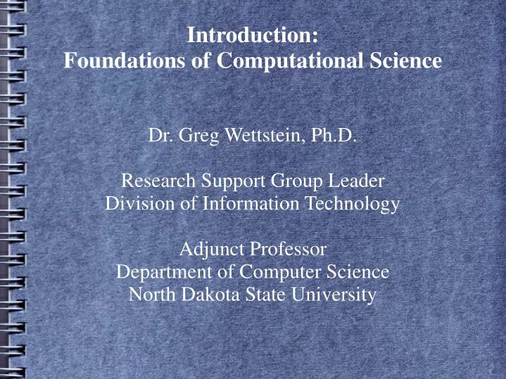 introduction foundations of computational science