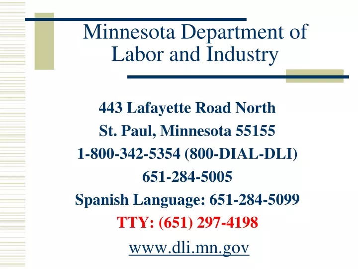 minnesota department of labor and industry