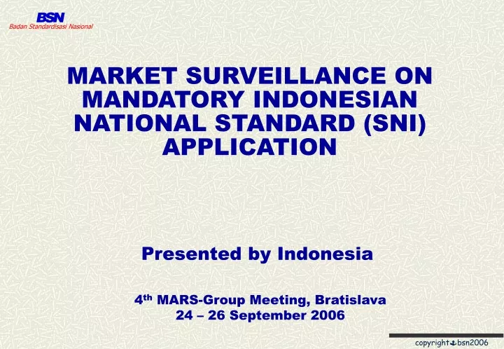 market surveillance on mandatory indonesian