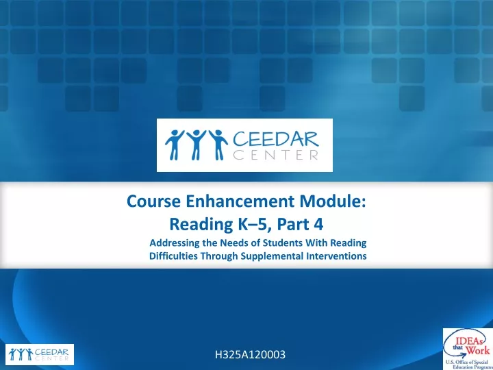 course enhancement module reading k 5 part 4