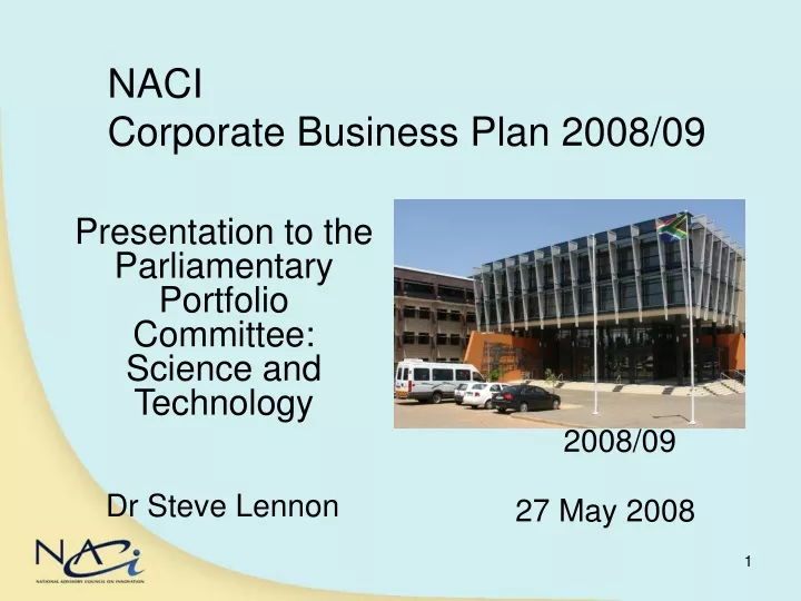 naci corporate business plan 2008 09