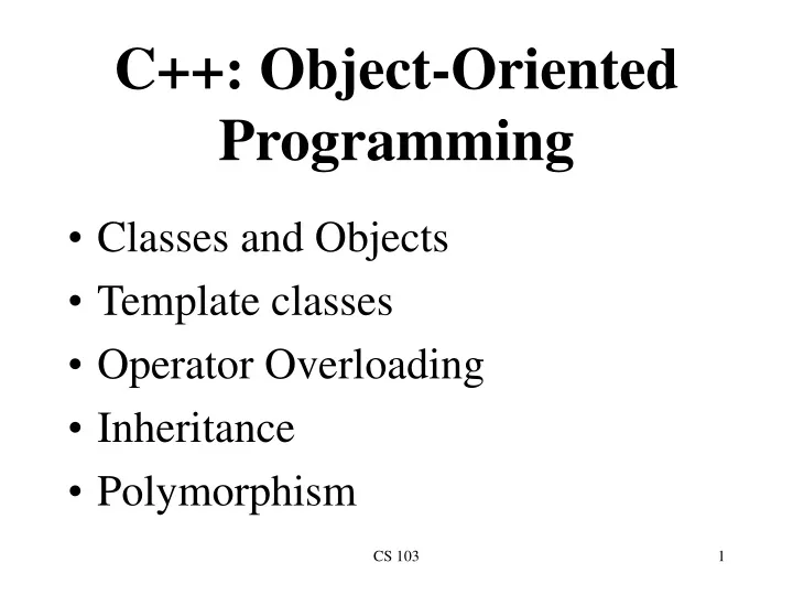 c object oriented programming