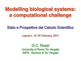Modelling biological systems: a computational challenge