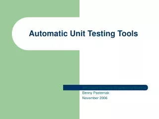 Automatic Unit Testing Tools