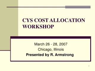 CYS COST ALLOCATION WORKSHOP
