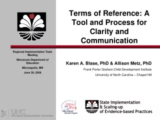 Terms of Reference: A Tool and Process for Clarity and Communication
