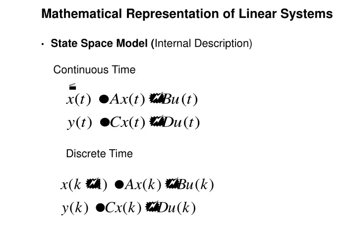 mathematical representation of linear systems