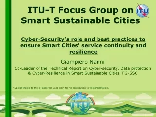 ITU-T Focus Group on Smart Sustainable Cities