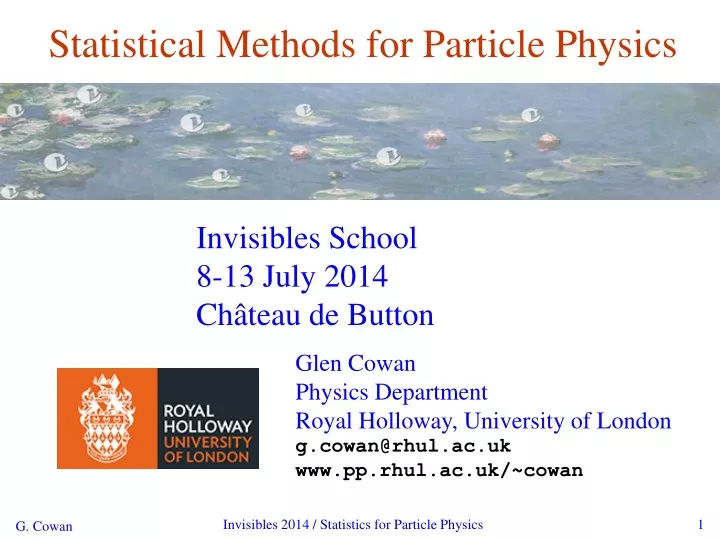 statistical methods for particle physics