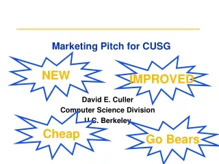 Marketing Pitch for CUSG