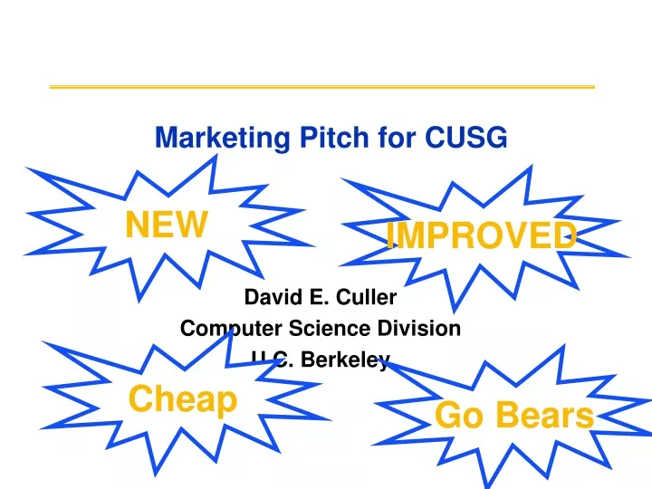 marketing pitch for cusg