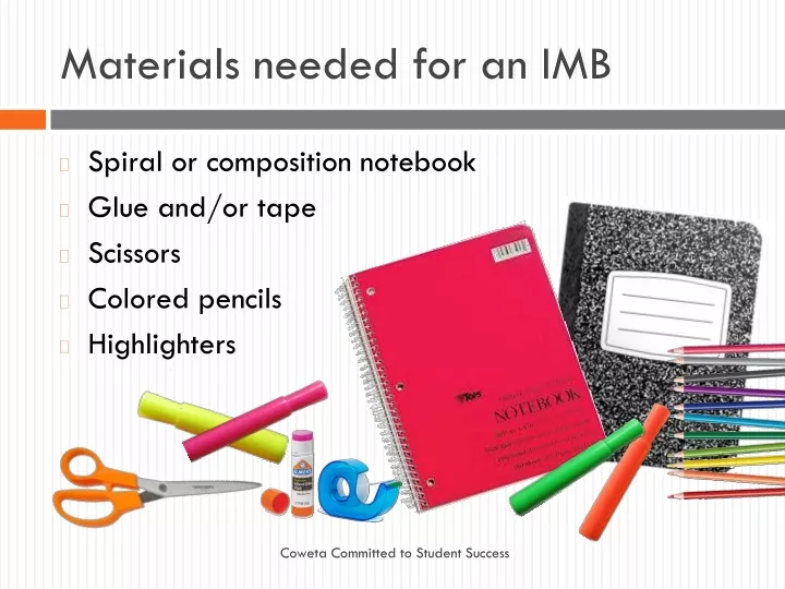 materials needed for an imb