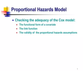 Proportional Hazards Model