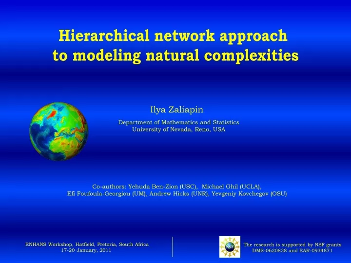 hierarchical network approach to modeling natural