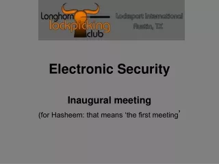 Electronic Security