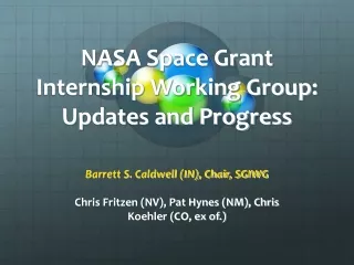 NASA Space Grant Internship Working Group: Updates and Progress