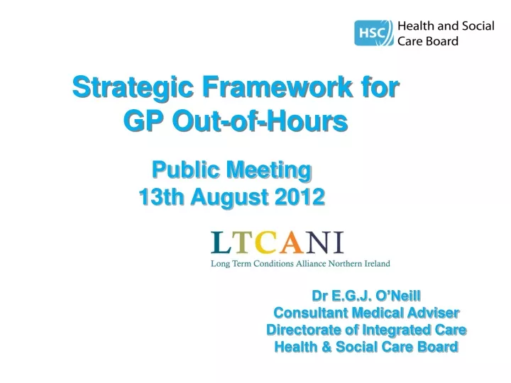 strategic framework for gp out of hours