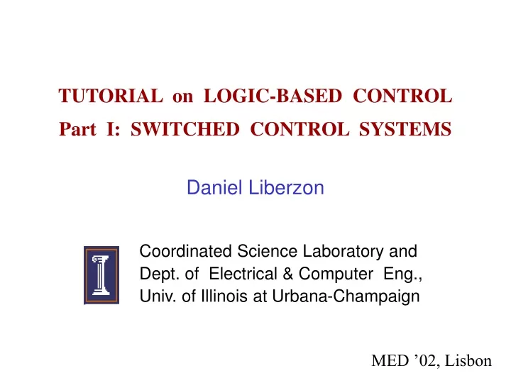 tutorial on logic based control part i switched