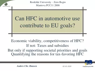 Can HFC in automotive use contribute to EU goals?