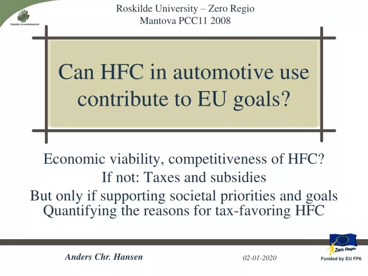 can hfc in automotive use contribute to eu goals