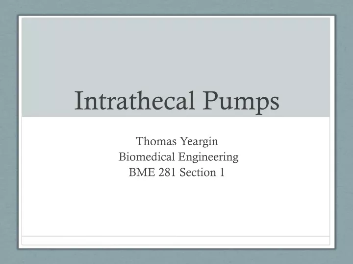 intrathecal pumps