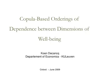 Copula-Based Orderings of Dependence between Dimensions of Well-being