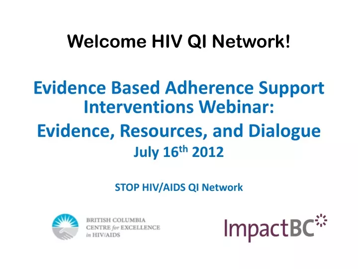 welcome hiv qi network