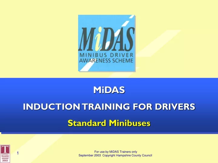 midas induction training for drivers standard