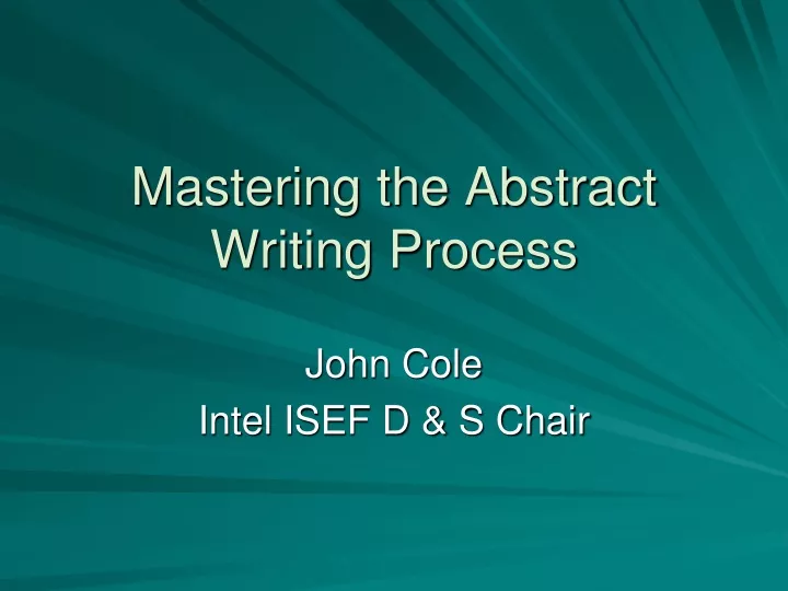 mastering the abstract writing process