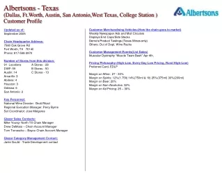 Updated as of: September 2005 Chain Headquarter Address: 7580 Oak Grove Rd Fort Worth, TX   76140