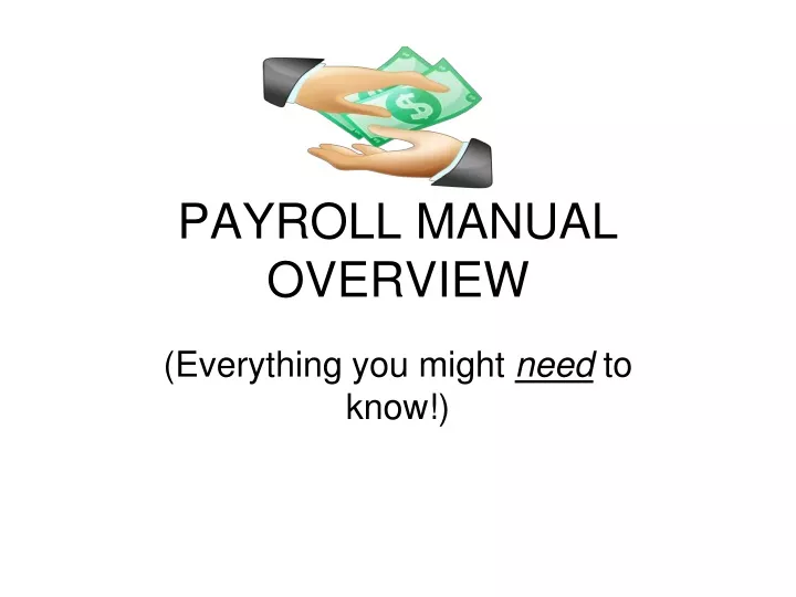 payroll manual overview