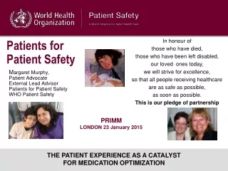 Patients for  Patient Safety
