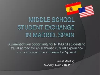 Middle School Student Exchange  in  madrid ,  spain