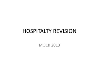 HOSPITALTY REVISION