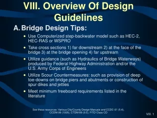 VIII. Overview Of Design Guidelines